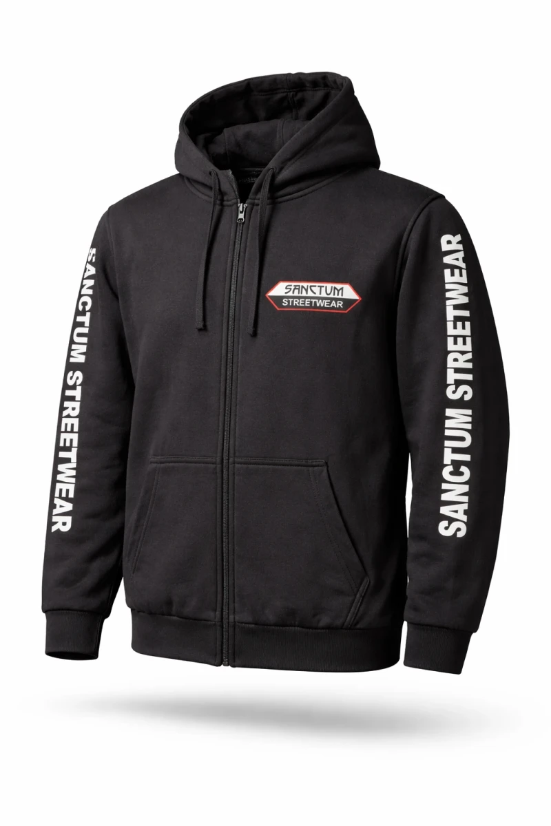 Hooded Jacket - black    Klassische Sweatjacke mit Kapuze  Sweat-Qualität mit angerauter Innenseite  Doppellagige Kapuze mit Kordelzug  zwei Einschubtaschen   Necktape  Bündchen mit Elasthan  Farbe: black  Material: 80% Baumwolle, 20% Polyester, 280 g/m²