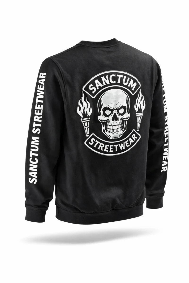Sweater black - Skull MC    Rundhals-Sweatshirt  Sweat-Qualität mit angerauter Innenseite  Necktape  Bündchen mit Elasthan  Farbe: black  Material: 80% Baumwolle, 20% Polyester, 280 g/m²