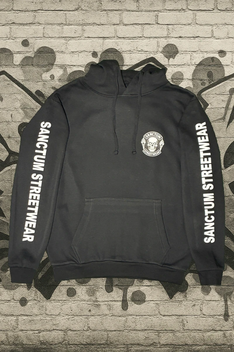 Hoodie black - Skull MC    Klassischer Kapuzensweater  Sweat-Qualität mit angerauter Innenseite  Doppellagige Kapuze mit Kordelzug  Kängurutasche  Necktape  Bündchen mit Elasthan  Farbe: black  Material: 80% Baumwolle, 20% Polyester, 280 g/m²