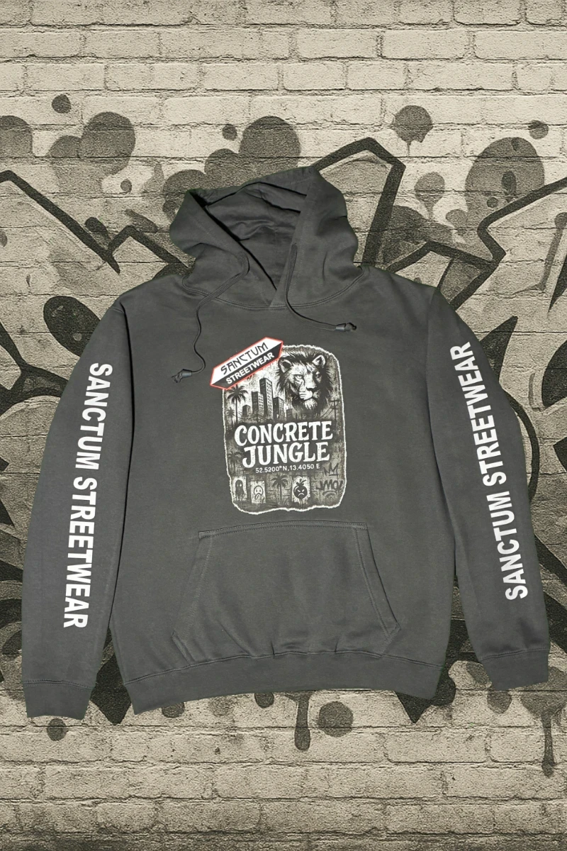 Hoodie graphite - Concrete Jungle    Klassischer Kapuzensweater  Sweat-Qualität mit angerauter Innenseite  Doppellagige Kapuze mit Kordelzug  Kängurutasche  Necktape  Bündchen mit Elasthan  Farbe: graphite  Material: 80% Baumwolle, 20% Polyester, 280 g/m²
