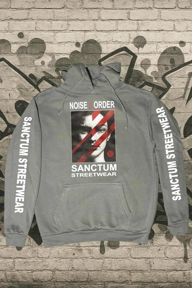 Hoodie dark-grey - Noise // Order    Klassischer Kapuzensweater  Sweat-Qualität mit angerauter Innenseite  Doppellagige Kapuze mit Kordelzug  Kängurutasche  Necktape  Bündchen mit Elasthan  Farbe: dark-grey  Material: 80% Baumwolle, 20% Polyester, 280 g/m²