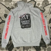 Hoodie grey-heather - Concrete Jungle    Klassischer Kapuzensweater  Sweat-Qualität mit angerauter Innenseite  Doppellagige Kapuze mit Kordelzug  Kängurutasche  Necktape  Bündchen mit Elasthan  Farbe: grey-heather  Material: 80% Baumwolle, 20% Polyester, 280 g/m²