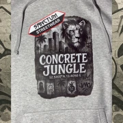 Hoodie grey-heather - Concrete Jungle    Klassischer Kapuzensweater  Sweat-Qualität mit angerauter Innenseite  Doppellagige Kapuze mit Kordelzug  Kängurutasche  Necktape  Bündchen mit Elasthan  Farbe: grey-heather  Material: 80% Baumwolle, 20% Polyester, 280 g/m²