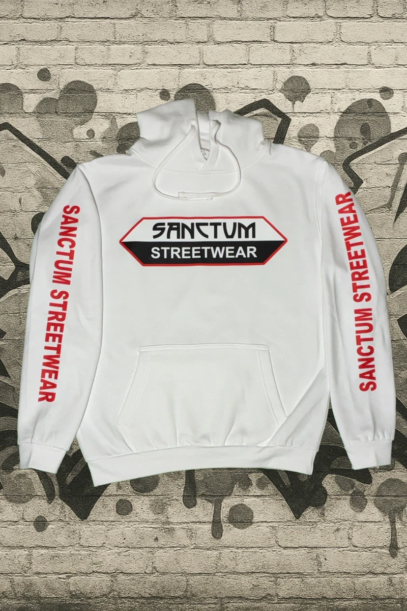 Hoodie white - Big Logo    Klassischer Kapuzensweater  Sweat-Qualität mit angerauter Innenseite  Doppellagige Kapuze mit Kordelzug  Kängurutasche  Necktape  Bündchen mit Elasthan  Farbe: white  Material: 80% Baumwolle, 20% Polyester, 280 g/m²