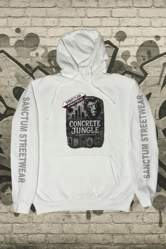 Hoodie white- Concrete Jungle