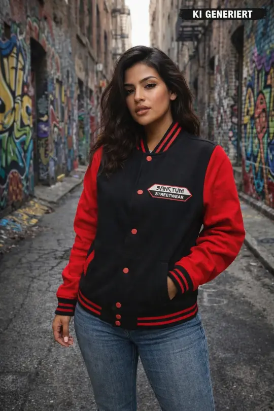 Sanctum Streetwear College Jacke - black / red