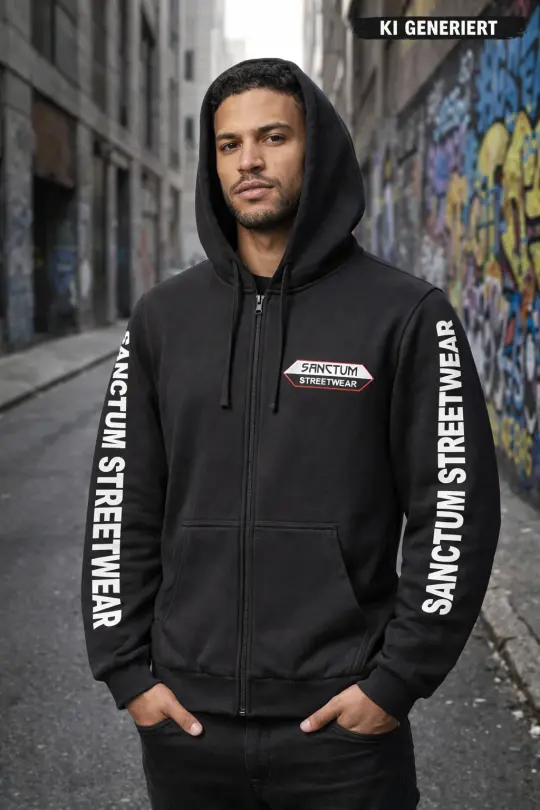 Sanctum Streetwear Hooded Jacket - black