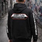 Sanctum Streetwear Hooded Jacket - black    Klassische Sweatjacke mit Kapuze  Sweat-Qualität mit angerauter Innenseite  Doppellagige Kapuze mit Kordelzug  zwei Einschubtaschen   Necktape  Bündchen mit Elasthan  Farbe: black  Material: 80% Baumwolle, 20% Polyester, 280 g/m²