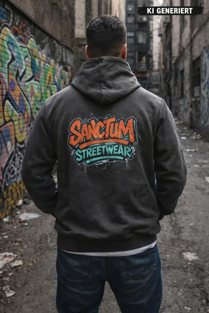 Sanctum Streetwear Hooded Jacket Graffiti - dark-grey    Klassische Sweatjacke mit Kapuze  Sweat-Qualität mit angerauter Innenseite  Doppellagige Kapuze mit Kordelzug  zwei Einschubtaschen   Necktape  Bündchen mit Elasthan  Farbe: dark-grey  Material: 80% Baumwolle, 20% Polyester, 280 g/m²