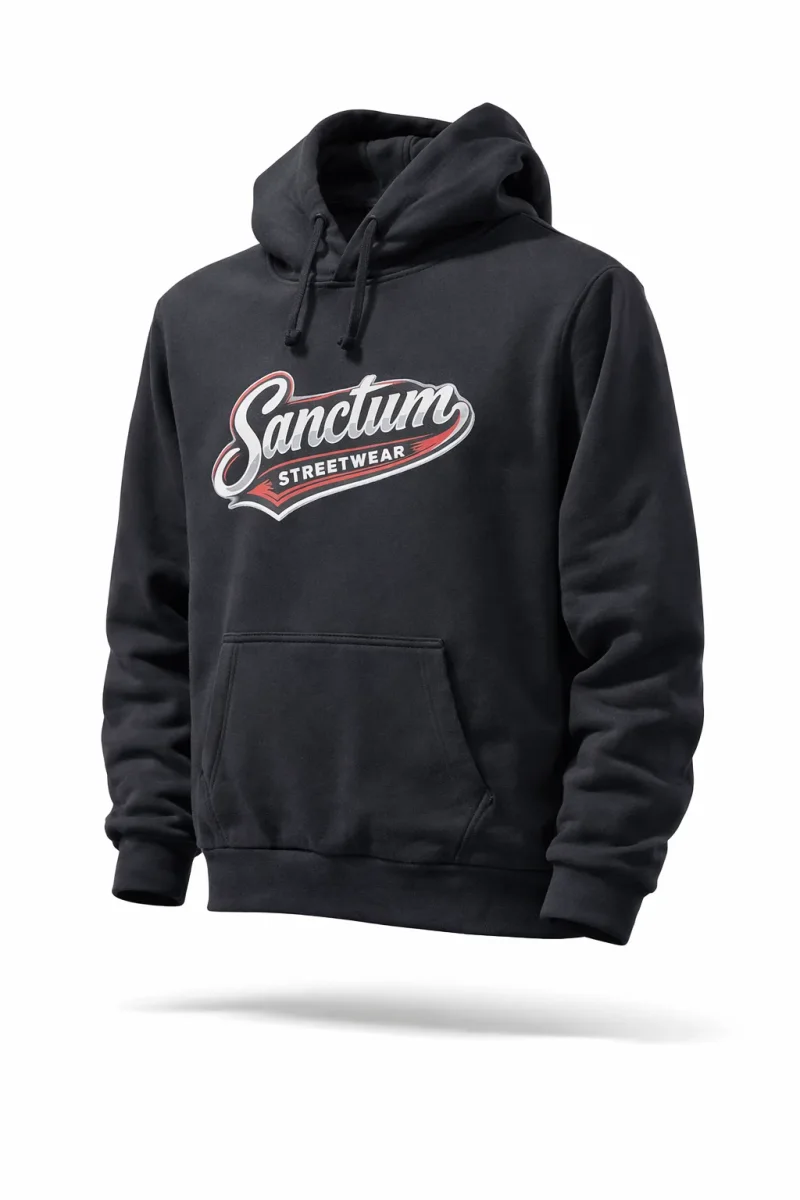 Sanctum Streetwear Hoodie Vintage - black    Klassischer Kapuzensweater  Sweat-Qualität mit angerauter Innenseite  Doppellagige Kapuze mit Kordelzug  Kängurutasche  Necktape  Bündchen mit Elasthan  Farbe: black  Material: 80% Baumwolle, 20% Polyester, 280 g/m²