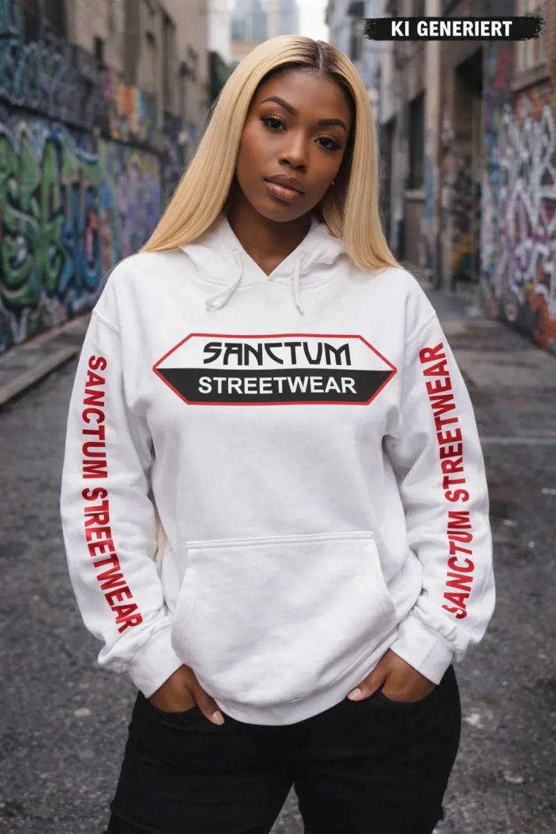 Hoodie white - Big Logo    Klassischer Kapuzensweater  Sweat-Qualität mit angerauter Innenseite  Doppellagige Kapuze mit Kordelzug  Kängurutasche  Necktape  Bündchen mit Elasthan  Farbe: white  Material: 80% Baumwolle, 20% Polyester, 280 g/m²