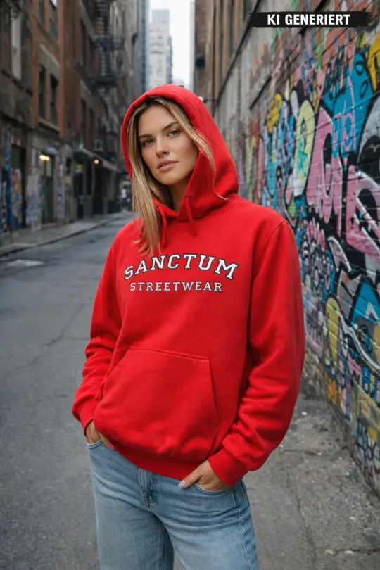 Sanctum Streetwear Hoodie College Style - red