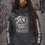 Hoodie graphite - Concrete Jungle    Klassischer Kapuzensweater  Sweat-Qualität mit angerauter Innenseite  Doppellagige Kapuze mit Kordelzug  Kängurutasche  Necktape  Bündchen mit Elasthan  Farbe: graphite  Material: 80% Baumwolle, 20% Polyester, 280 g/m²