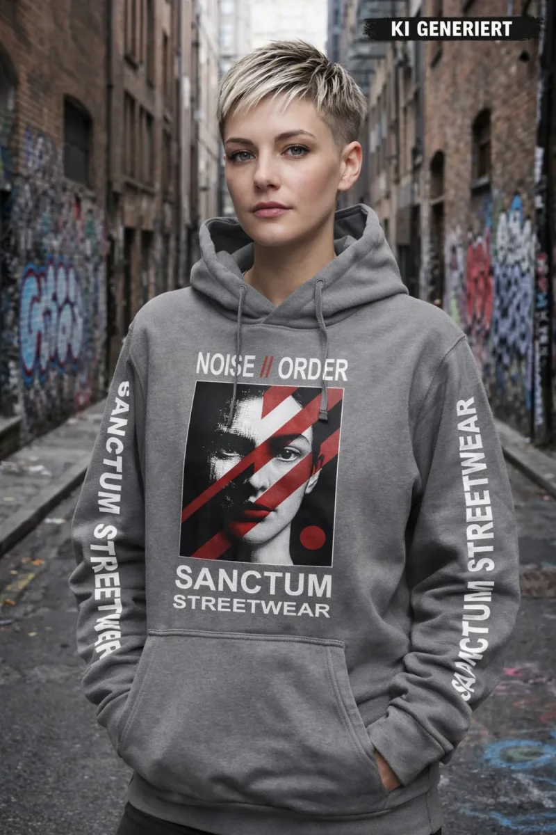 Hoodie dark-grey - Noise // Order    Klassischer Kapuzensweater  Sweat-Qualität mit angerauter Innenseite  Doppellagige Kapuze mit Kordelzug  Kängurutasche  Necktape  Bündchen mit Elasthan  Farbe: dark-grey  Material: 80% Baumwolle, 20% Polyester, 280 g/m²