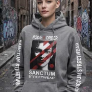 Hoodie dark-grey - Noise // Order    Klassischer Kapuzensweater  Sweat-Qualität mit angerauter Innenseite  Doppellagige Kapuze mit Kordelzug  Kängurutasche  Necktape  Bündchen mit Elasthan  Farbe: dark-grey  Material: 80% Baumwolle, 20% Polyester, 280 g/m²