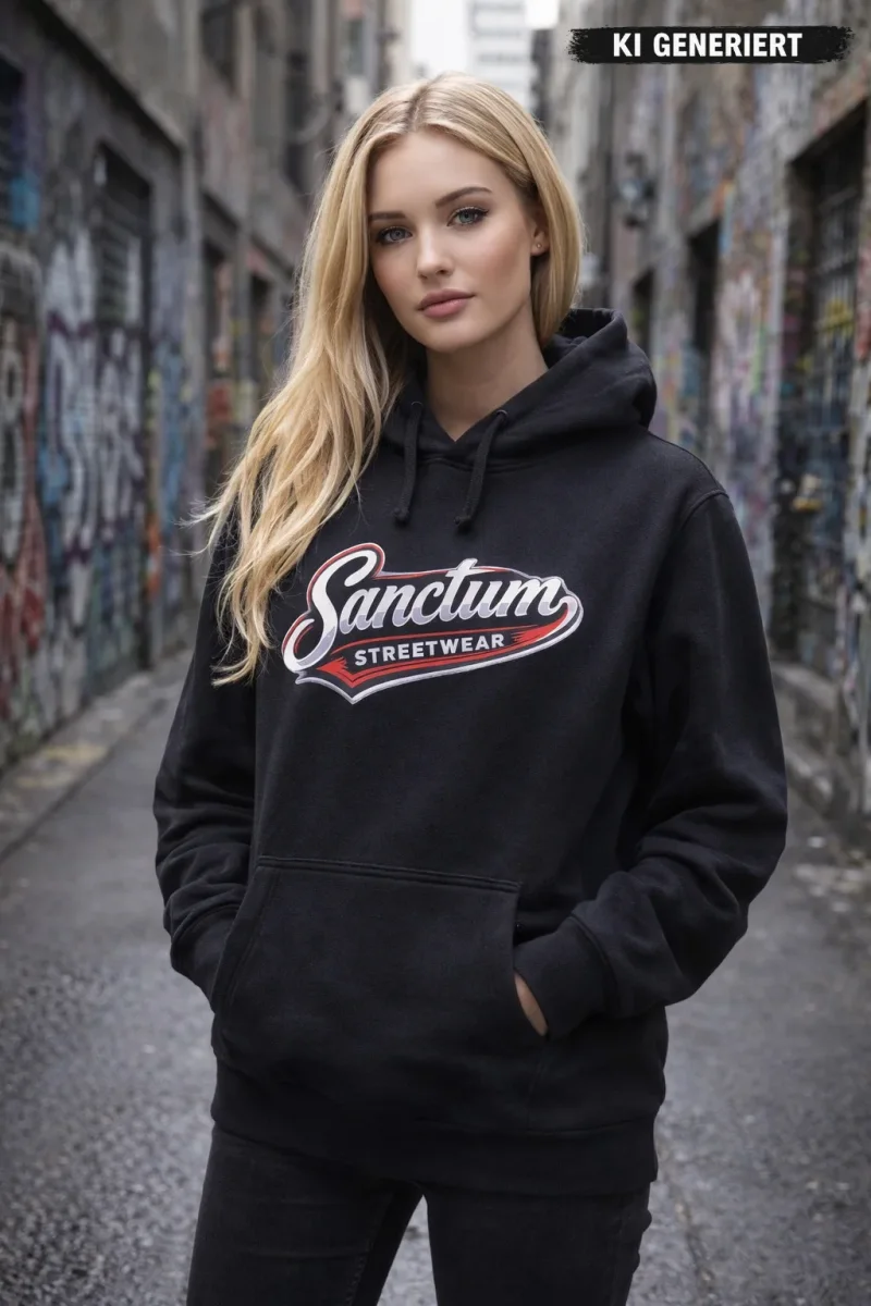 Sanctum Streetwear Hoodie Vintage - black    Klassischer Kapuzensweater  Sweat-Qualität mit angerauter Innenseite  Doppellagige Kapuze mit Kordelzug  Kängurutasche  Necktape  Bündchen mit Elasthan  Farbe: black  Material: 80% Baumwolle, 20% Polyester, 280 g/m²