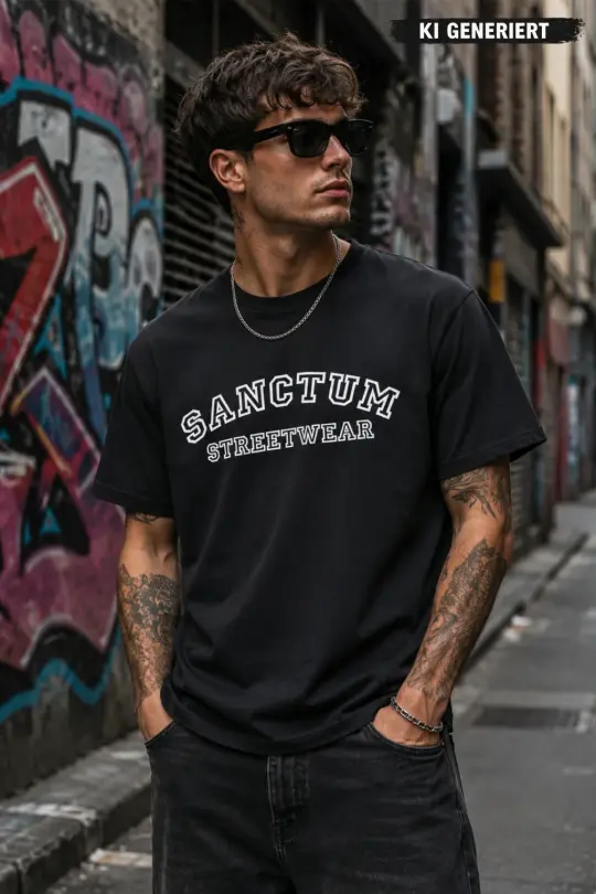 Sanctum Streetwear T-Shirt College Style - black