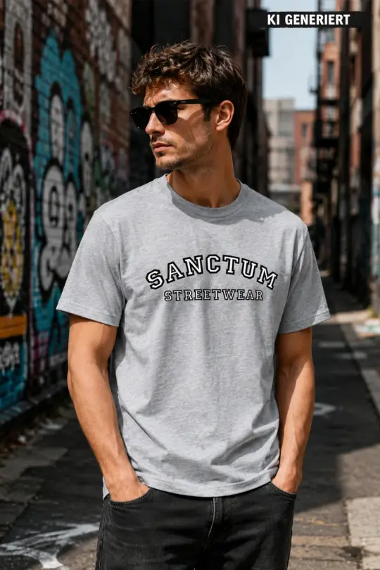 Sanctum Streetwear T-Shirt College Style - grey-heather