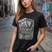 T-Shirt Round-Neck black - Concrete Jungle    Dieses Rundhals T-Shirt überzeugt durch seinen zeitlosen Schnitt und dem hohen Tragekomfort.  Klassischer Rundhalsausschnitt  Single Jersey  Farbe: black  Material: 100% Baumwolle 180 g/m²