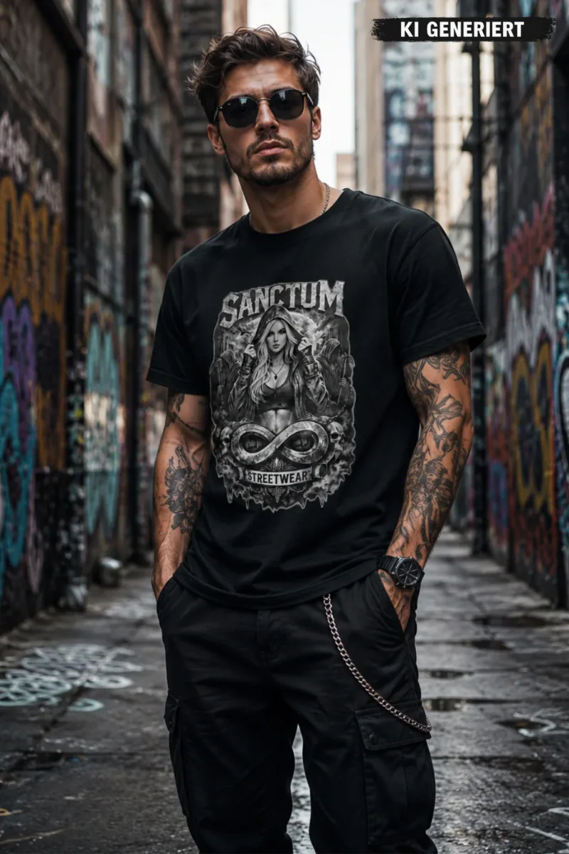Sanctum Streetwear T-Shirt Top 8 - black    Dieses Rundhals T-Shirt überzeugt durch seinen zeitlosen Schnitt und dem hohen Tragekomfort.  Klassischer Rundhalsausschnitt  Single Jersey  Farbe: black  Material: 100% Baumwolle 180 g/m²