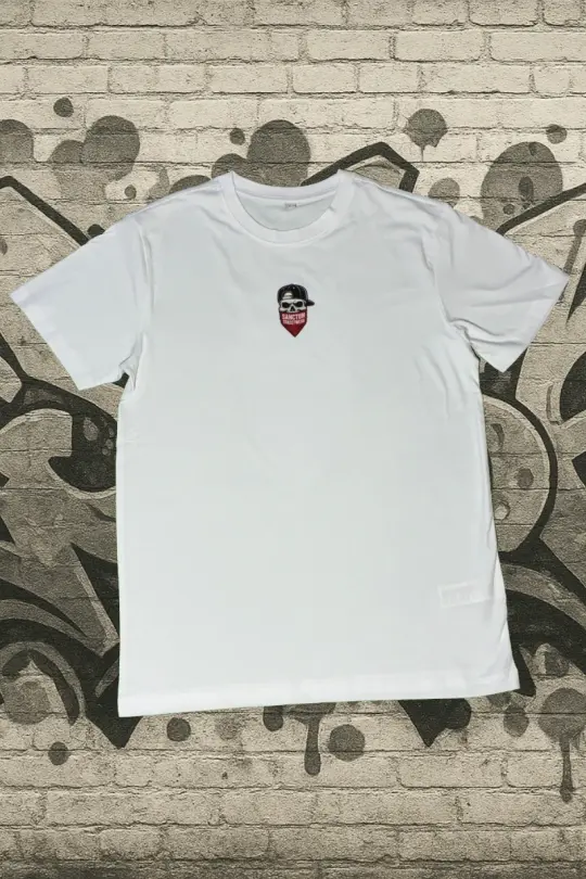 T-Shirt Round-Neck white - Bandana Skull